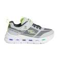 Tênis Infantil Casual Skechers Glide-Step Lights Led CINZA ESC/VERDE