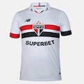 Camisa do São Paulo I com Patrocínio 2024/25 Torcedor New Balance Masculina BRANCO/VERMELHO