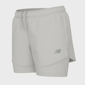 Shorts New Balance Sport Essentials 2 In 1 Feminino CINZA CLARO