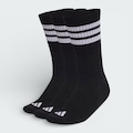 Meia adidas Cano Alto Sportswear 3 Listras 3 Pares - Unissex PRETO
