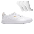 Opção de cor BRANCO de Tênis Feminino Puma Court Lally + 3 Pares de Meias