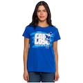Camiseta Baby Look Cruzeiro Oficial Cabuloso Surf Center Feminina AZUL