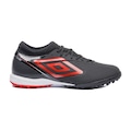 Opção de cor PRETO/VERMELHO de Chuteira Society Adulto Umbro Adamant Top Speed Premier