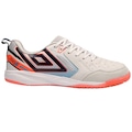 Opção de cor BRANCO/LARANJA de Chuteira Futsal Adulto Umbro Indoor Pro 5 Bump