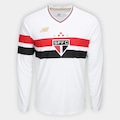 Camisa Manga Longa do São Paulo I 2025/26 Torcedor New Balance Masculina BRANCO/VERMELHO