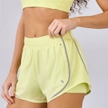 Shorts Alto Giro Sobreposto Refletivo Feminino VERDE