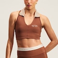 Top Colcci Performace com Gola Feminino MARROM