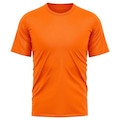Opção de cor LARANJA de Camiseta Malha Elite Masculina Poliéster Manga Curta Fitness