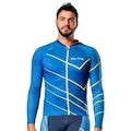 Camisa Ciclista Elite Masculina Bike Manga Longa Conforto AZUL