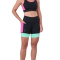 Opção de cor ROSA/VERDE de Bermuda Feminina Authen Running GRIT