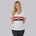 Camisa do São Paulo Retrô 2005 Jacquard Feminina BRANCO