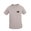 Opção de cor CINZA de Camiseta Algodão Manga Curta Warrior Casual Masculina