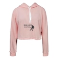 Opção de cor ROSA de Moletom Cropped Ragor Patins Macio Confortável Feminino