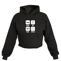 Opção de cor 1 de Cropped Feminino Moletom Sleep Eat Train Repeat Capuz Estilo