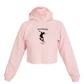 Opção de cor ROSA de Cropped Feminino Moletom Estampa Skate California Capuz Moda