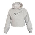 Opção de cor CINZA de Cropped Feminino Moletom Estampa Muay Thay Flanela Inverno