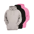 Opção de cor 1 de Kit 3 Moletons Masculino Ragor Algodão Capuz Bolso Conforto