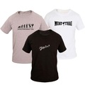 KIT 3 Camiseta Ragor Slim Algodão Luta Muay Thai Treino Masculina BRANCO/PRETO