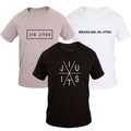 KIT 3 Camiseta Ragor Slim Algodão Luta Jiu Jitsu Treino Masculino BRANCO/PRETO