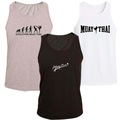 KIT 3 Regata Ragor Algodão Luta Muay Thai Treino Masculino BRANCO/PRETO