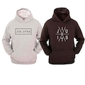 KIT 2 Moletom Ragor Algodão Luta Jiu Jitsu Blusa Frio Masculino PRETO/CINZA