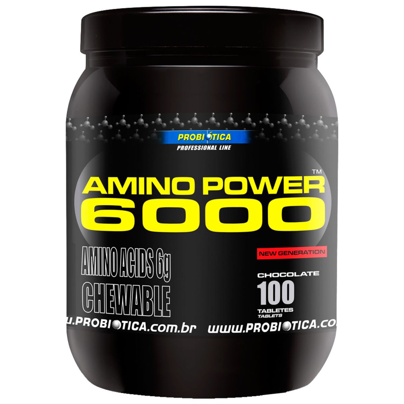 Amino Power 6000 – 100 Tabletes – Sabor Chocolate – Probiotica