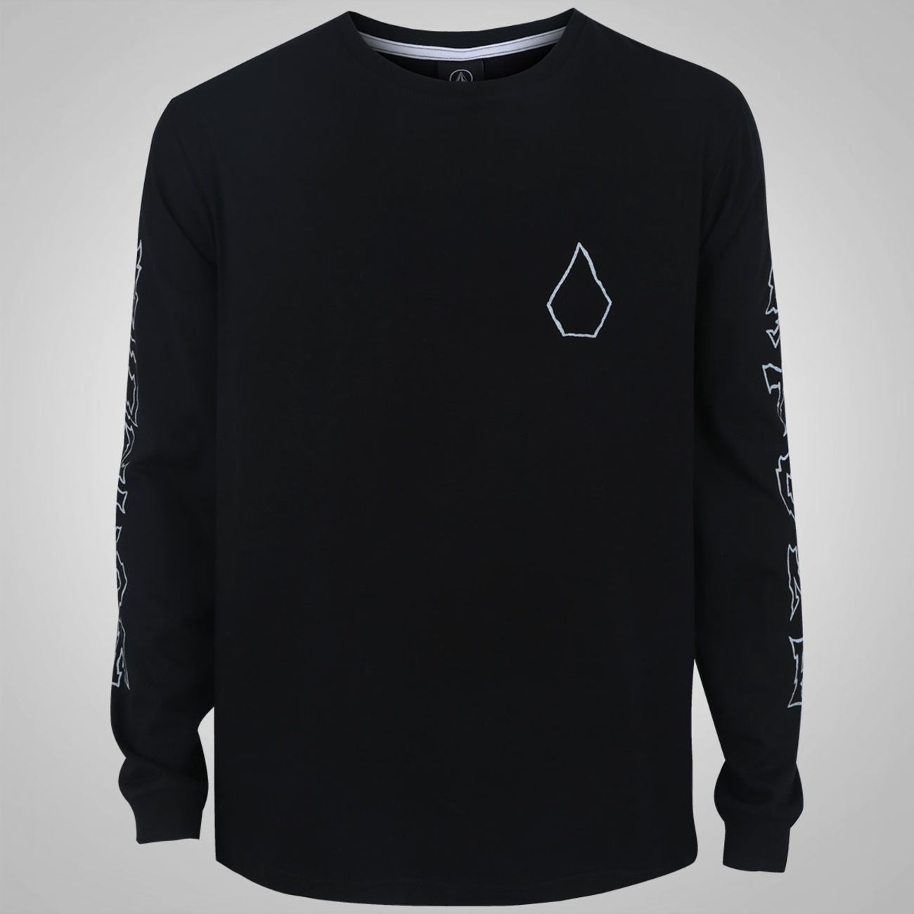 Camiseta Volcom Manga Longa Stonedeep Preta - Camisa E Camiseta