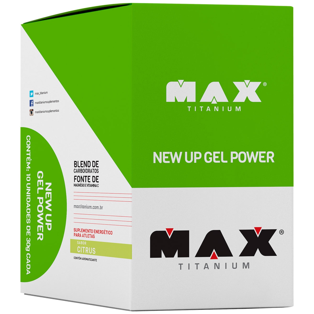 New Up Gel Power Caixa Com 10 Sachês De 30G - Citrus - Max Titanium ...