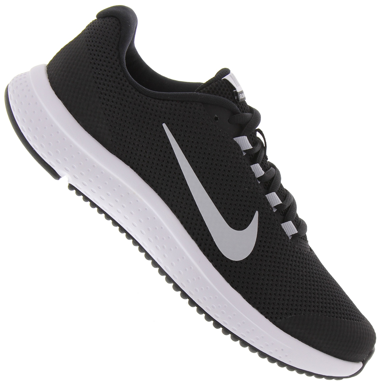 NIKE Men's Black/White RUNALLDAY Running Shoes (898464-001)