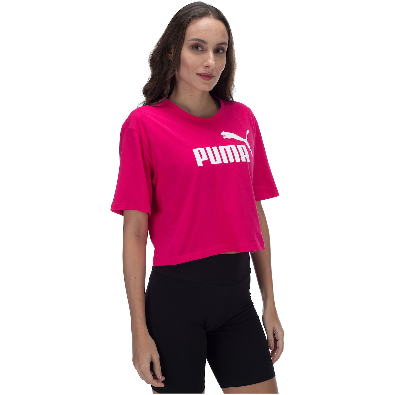 Blusa Cropped Puma Elevated Essentials Tee - Feminina | Centauro