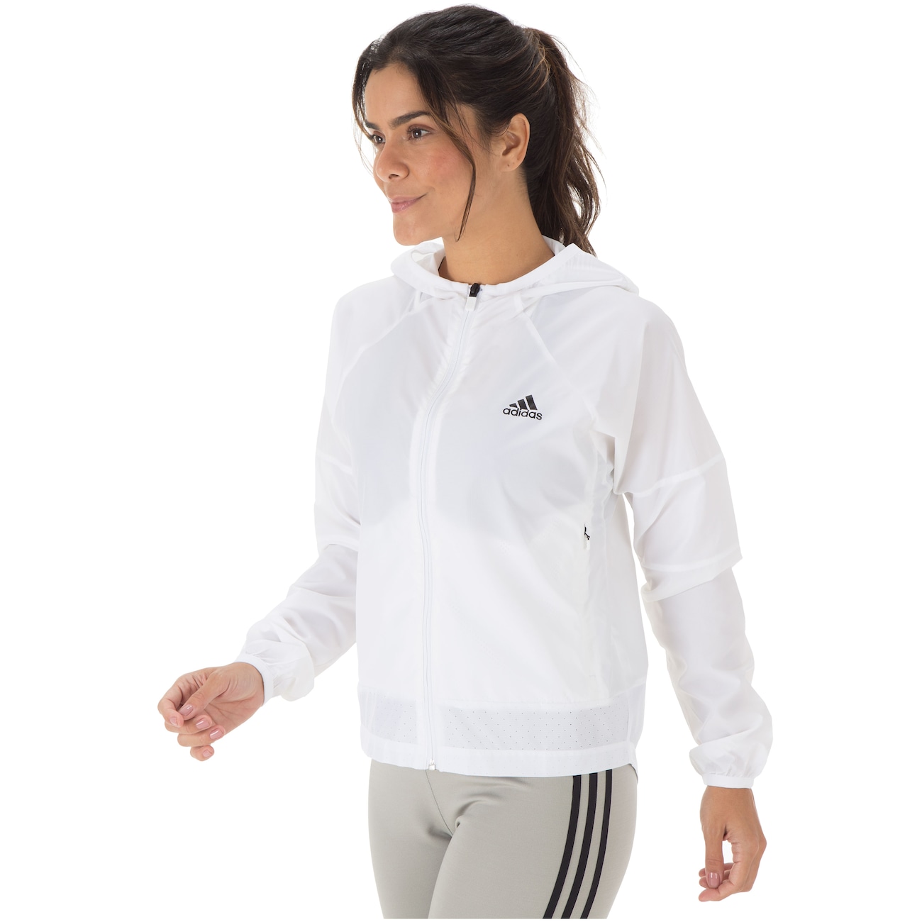 Jaqueta Moletom Casaco Adidas Feminino Branco Jaqueta Adidas Corta