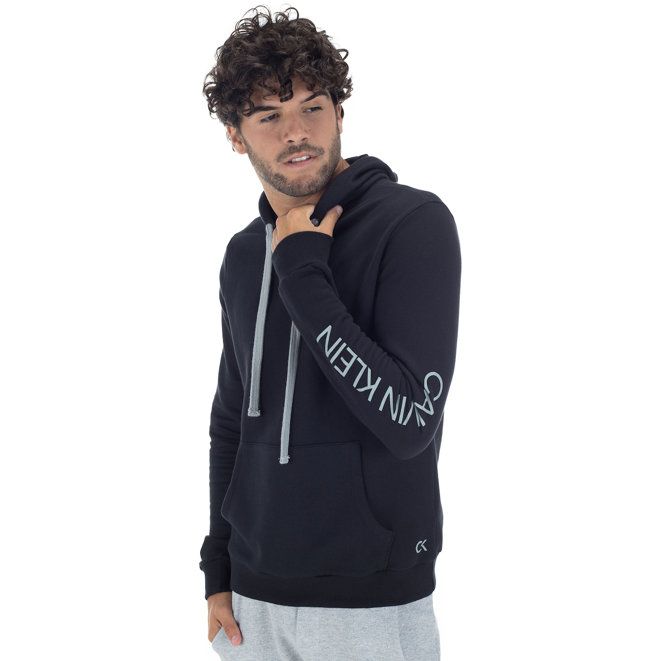 calvin klein fleece moletom com capuz