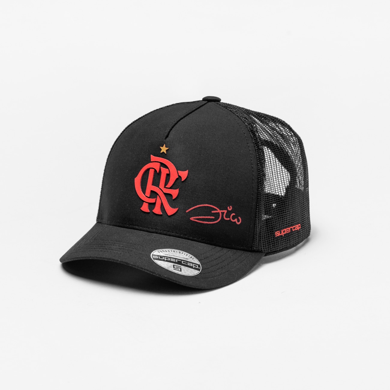 Boné Aba Curva do Flamengo Zico Supercap CRF Silk - Snapback - Trucker - Adulto - Video 1