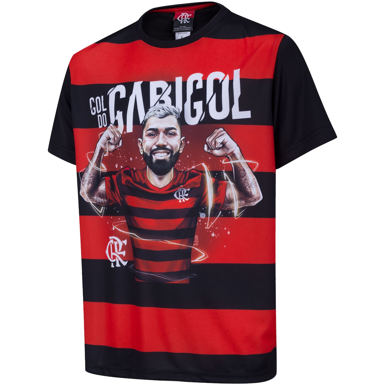 Camisa Flamengo Gabigol Juvenil Preta E Vermelha