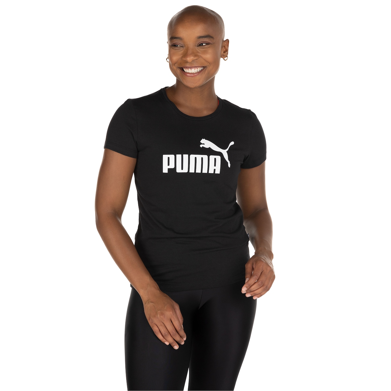 Camiseta Puma Manga Curta Essentials Logo - Feminina