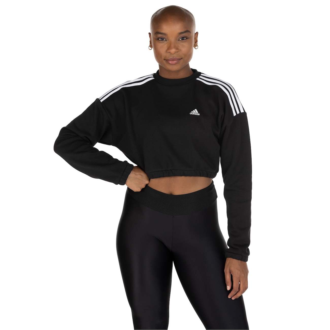 Blusa de Moletom Feminina Manga Longa Cropped adidas ISC Women