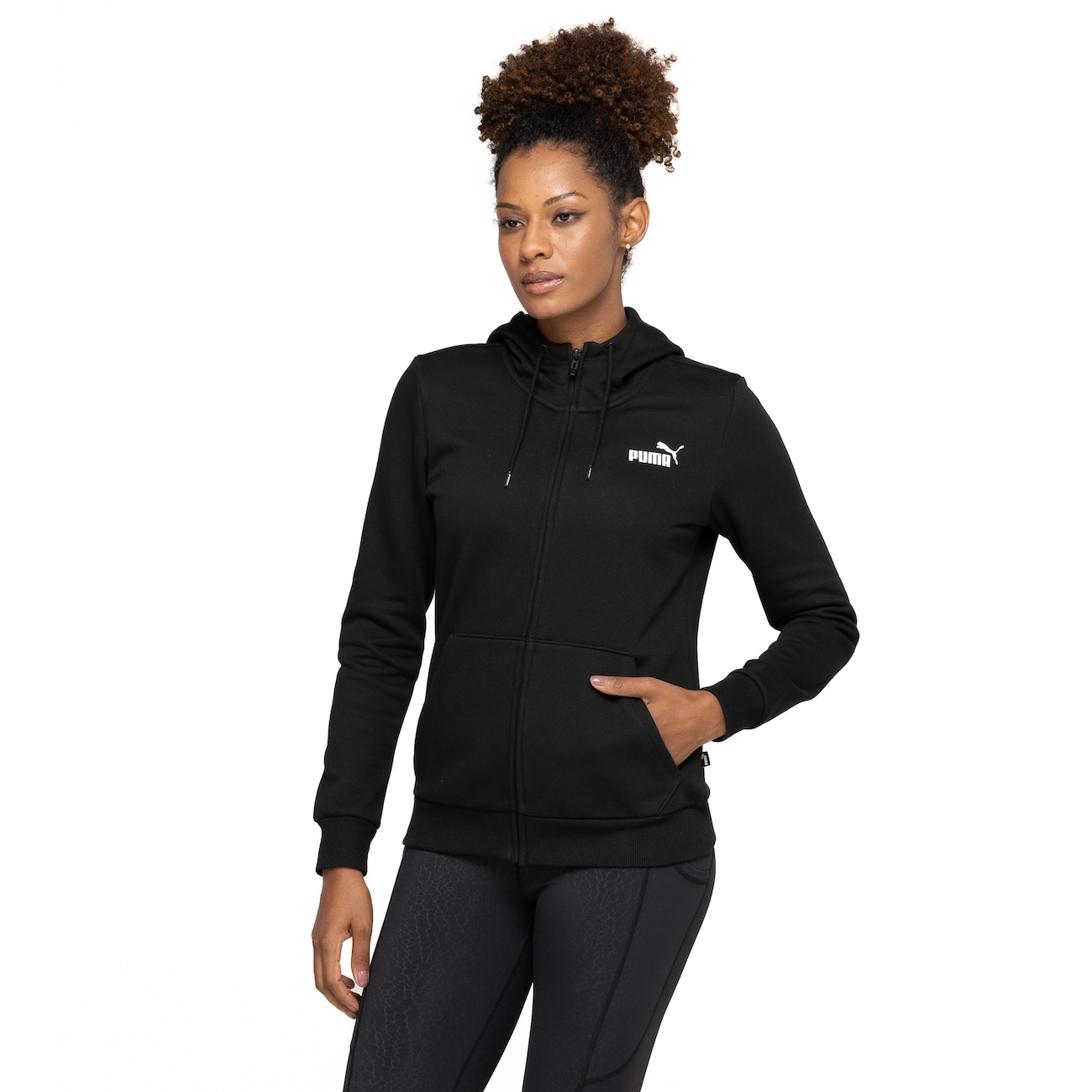 Jaqueta Puma Feminino com Capuz Essentials Small Logo Full Zip