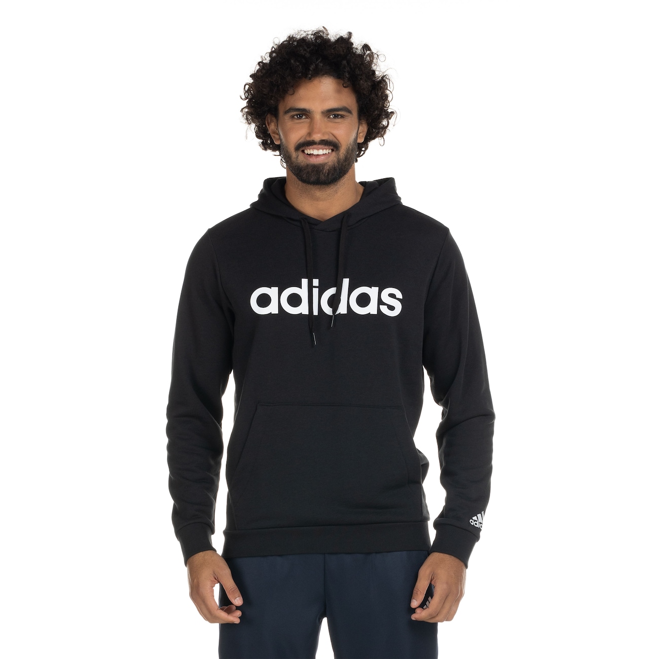 Blusa de Moletom adidas Masculina com Capuz Logo Linear | Centauro