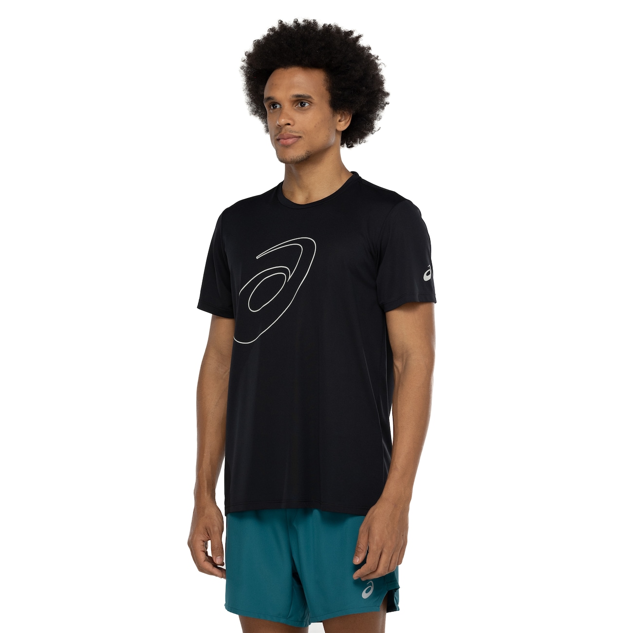 Camiseta ASICS Manga Curta Logo Espiral Crepe - Masculina