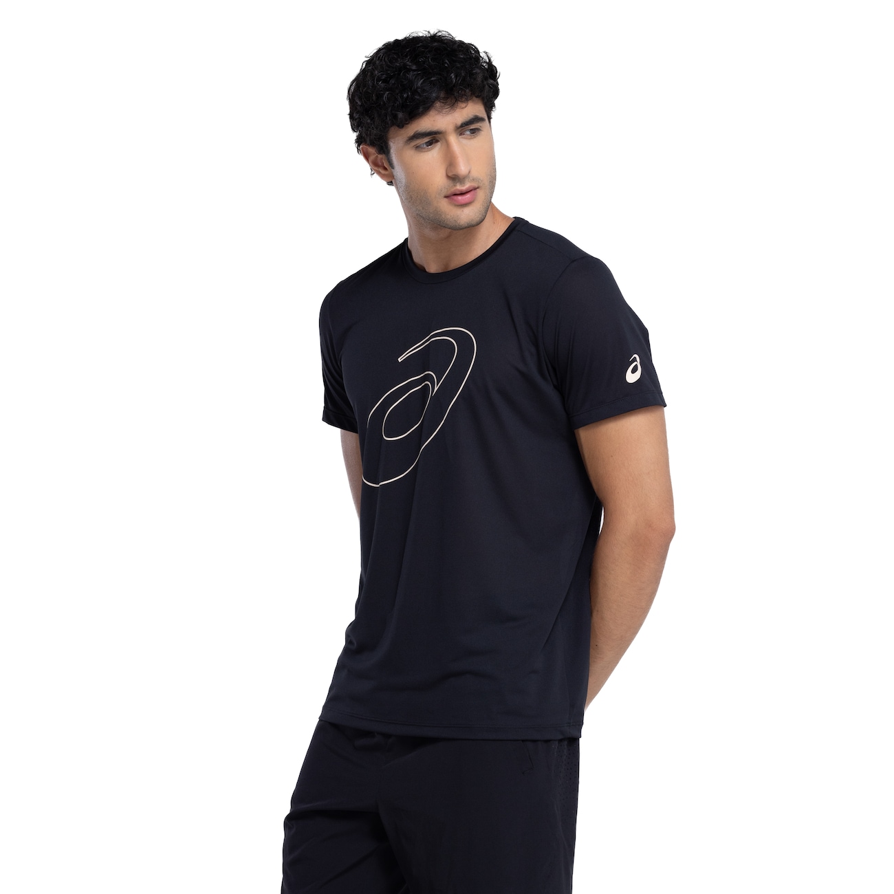 Camiseta ASICS Manga Curta Logo Espiral Crepe - Masculina