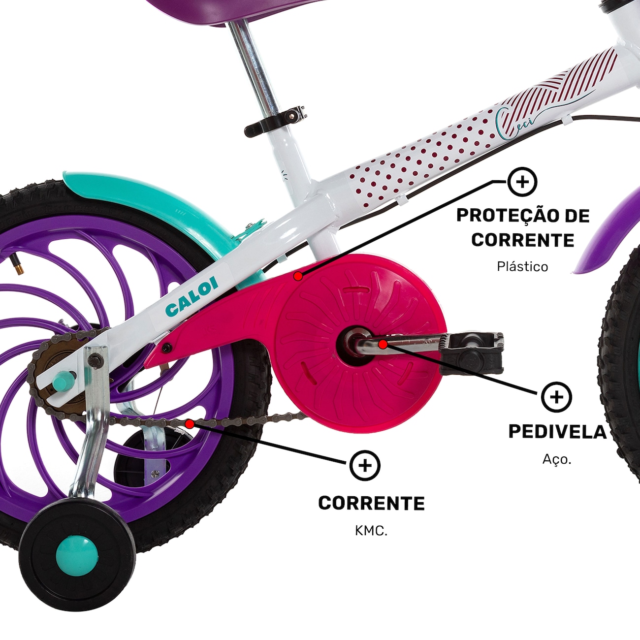 Bicicleta Caloi Barbie 16 - Aro 16 - Freio Cantilever/Tambor - Feminina -  Infantil