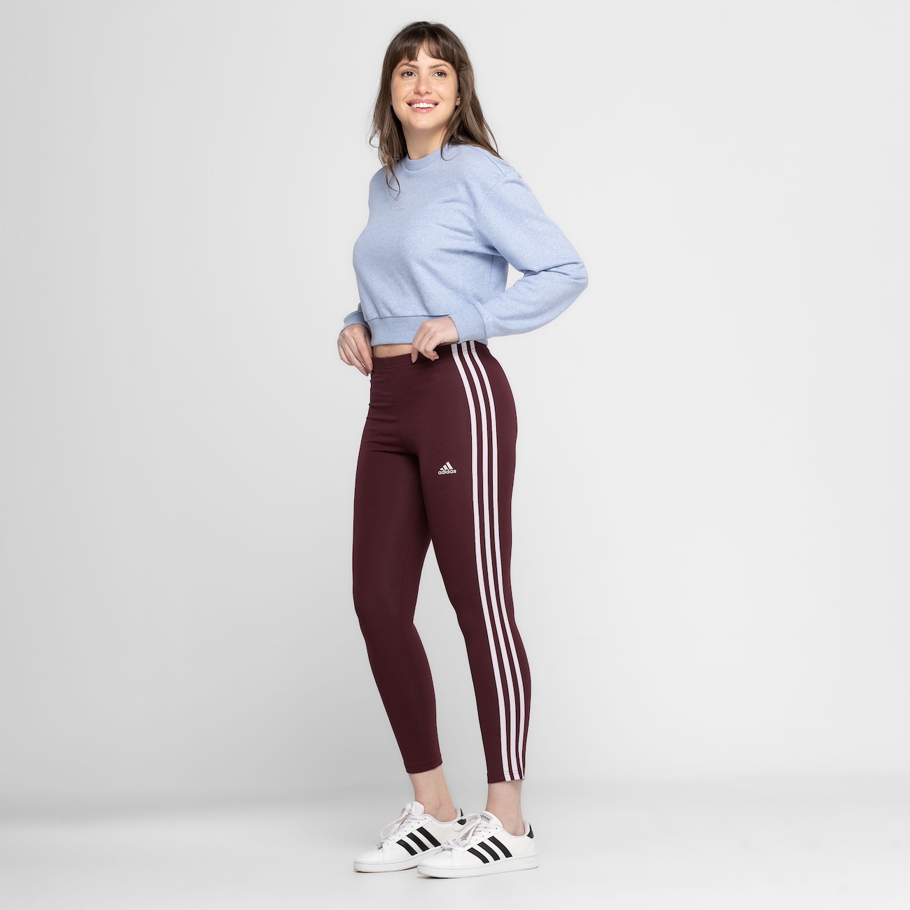 Calça Legging adidas Essentials 3 Stripes - Feminina em Promoção