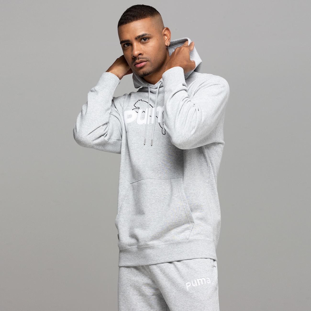 Blusão Masculino Puma com Capuz Team Graphic Hoodie - Video 1