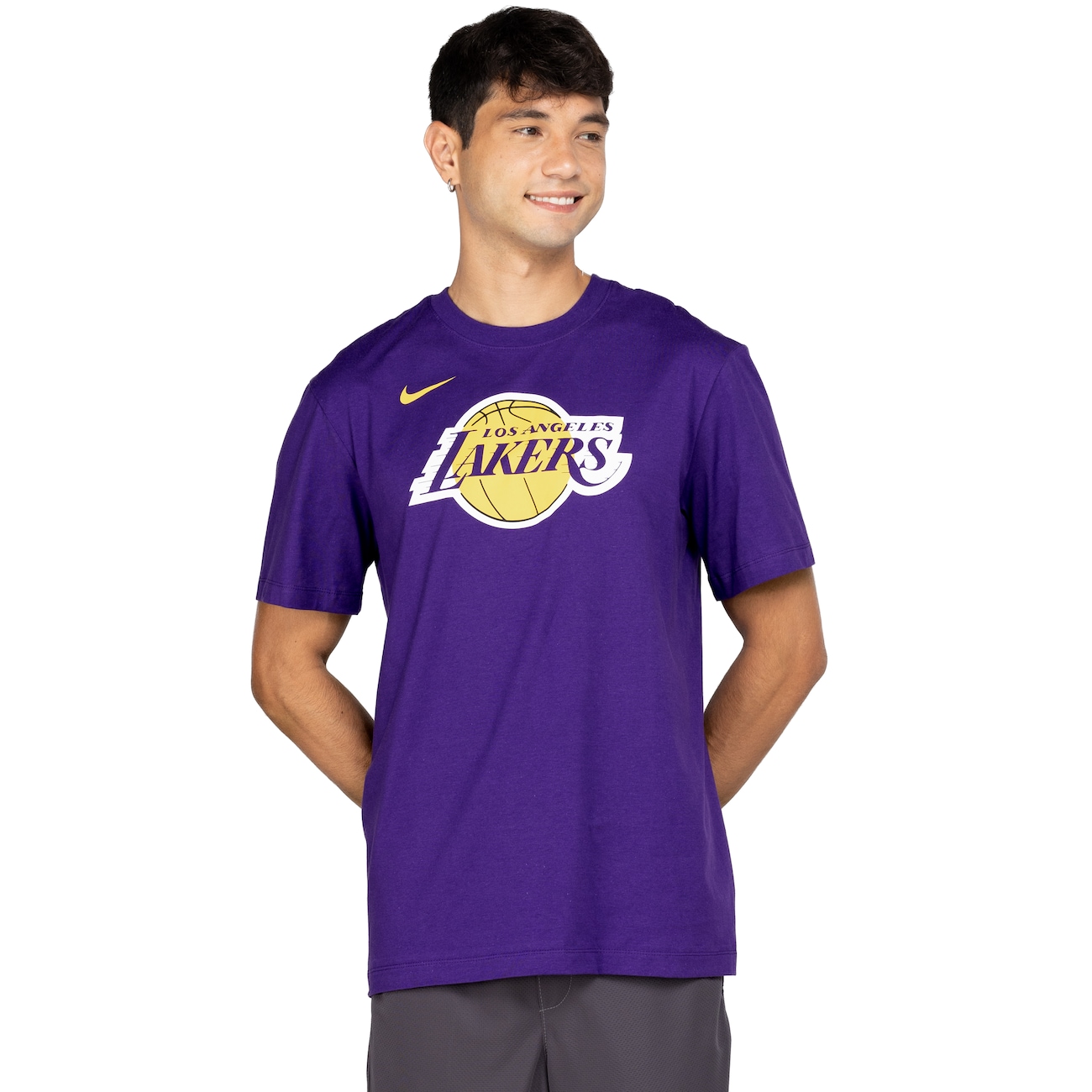 Camiseta Los Angeles Lakers NBA Masculina Nike Manga Curta Logo1