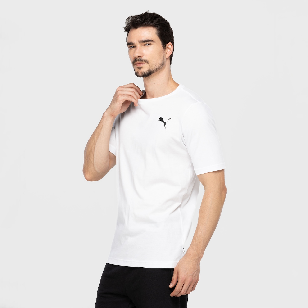 Camiseta Masculina Puma Manga Curta Essentials Small Cat Logo - Video 1