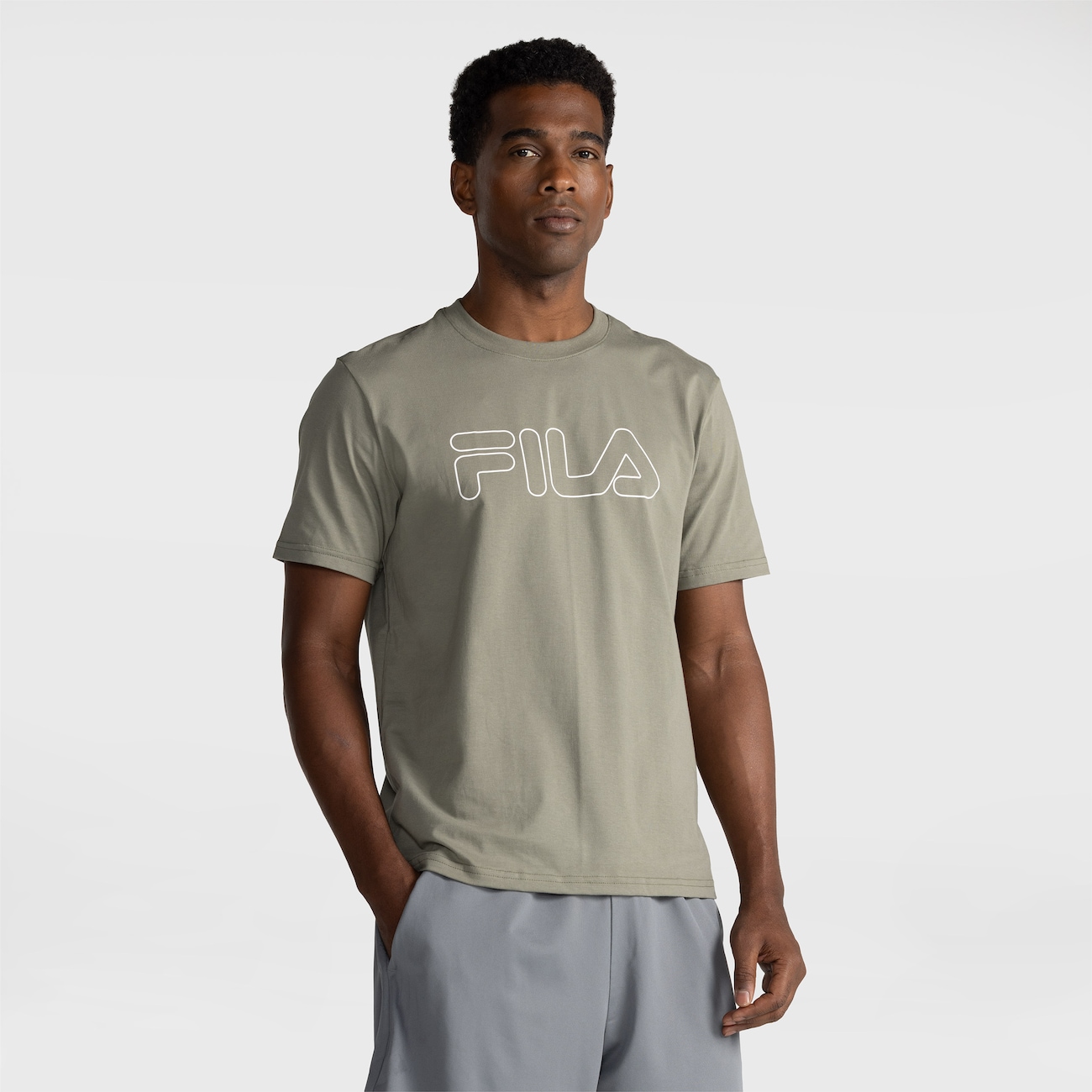 Camiseta Masculina Fila Manga Curta Letter Outline