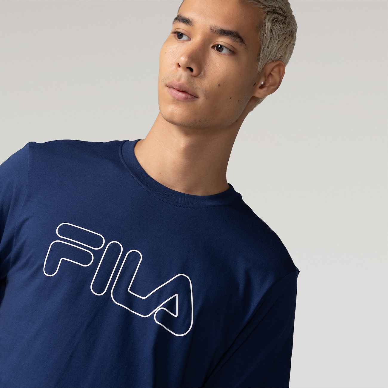 Camiseta Masculina Fila Manga Curta Letter Outline