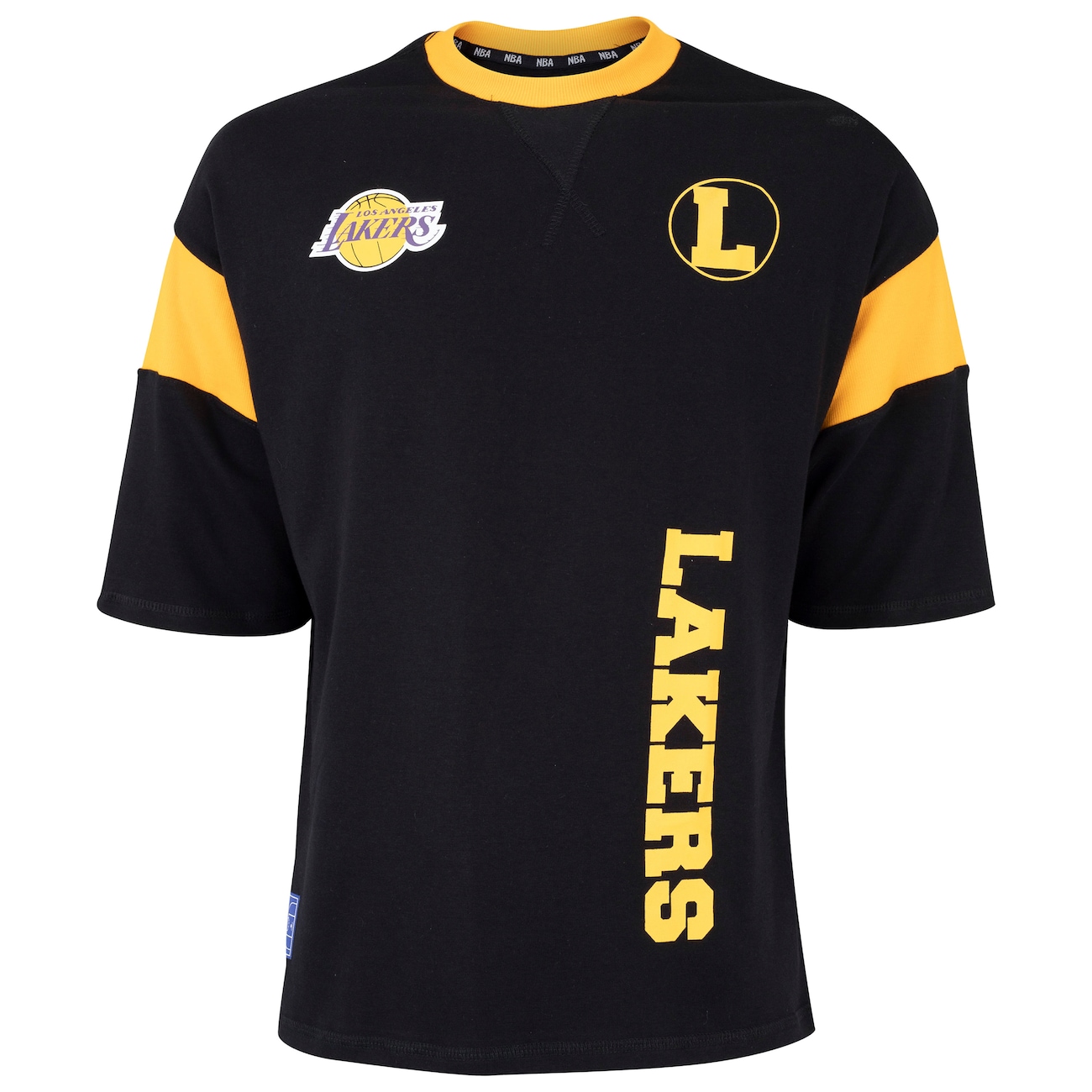 Camiseta do Los Angeles Lakers NBA Masculina Rib Sleeve