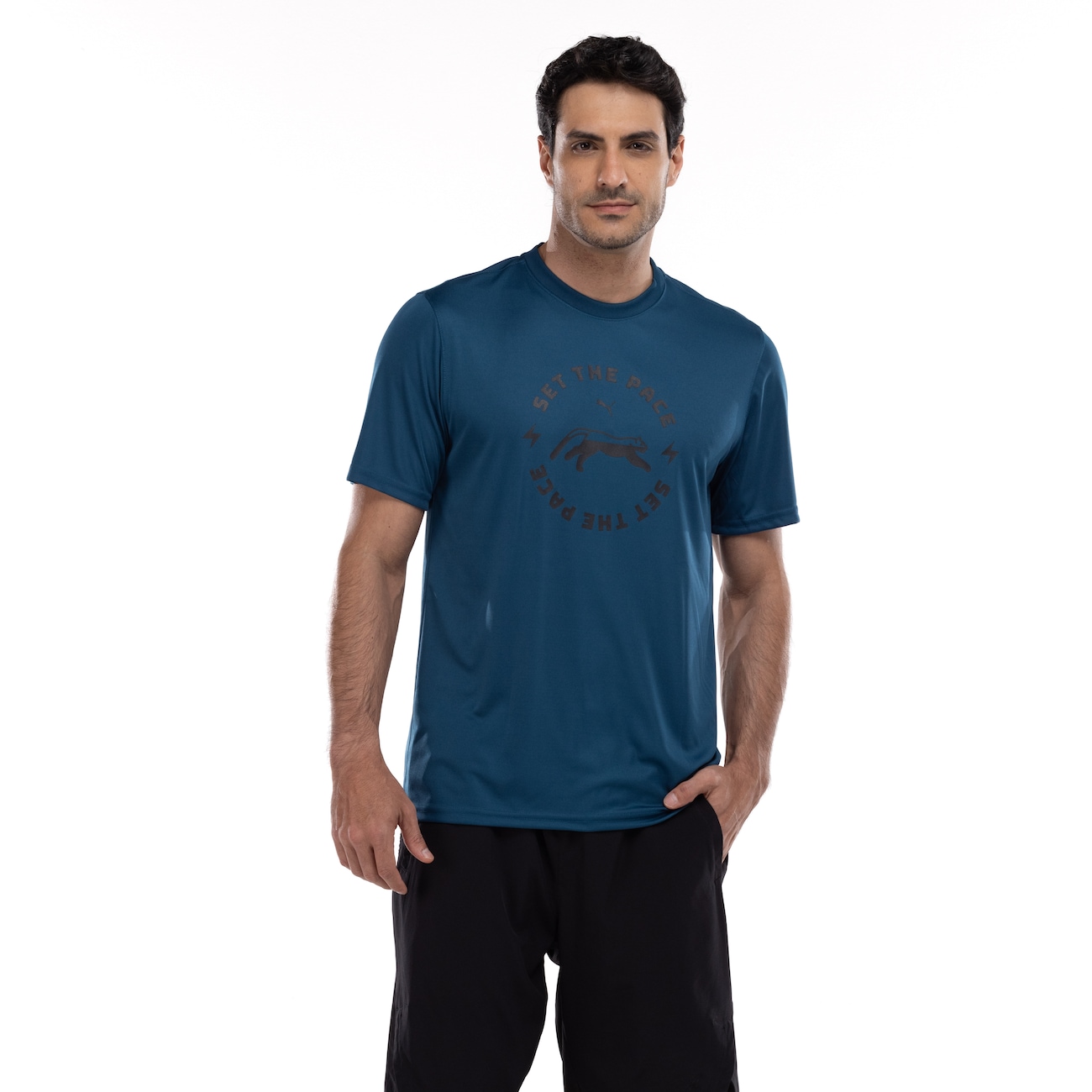 Camiseta Masculina Puma Manga Curta Graphic Run Slogan