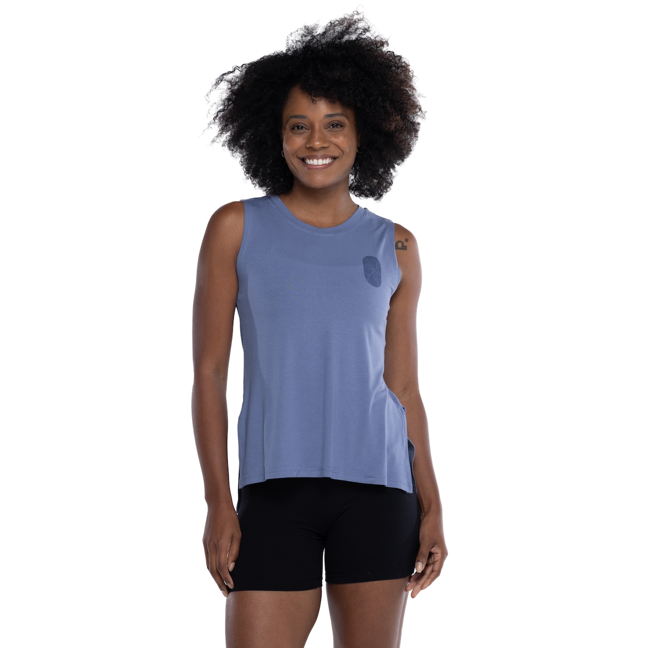 Camiseta Regata Feminina Oxer Alongada Estampada